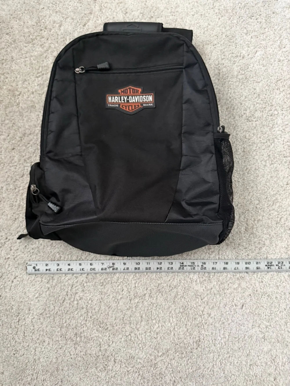 Harley-Davidson Black Backpack with Orange Logo Accent